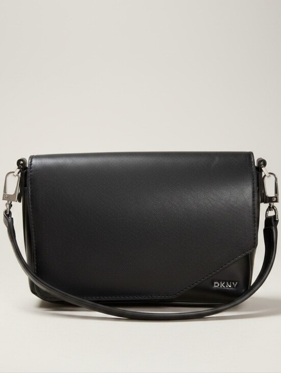 Dkny Handbags - DKNY Black Leather Shoulder Bag Small Crossbody Purse Silver Hardware